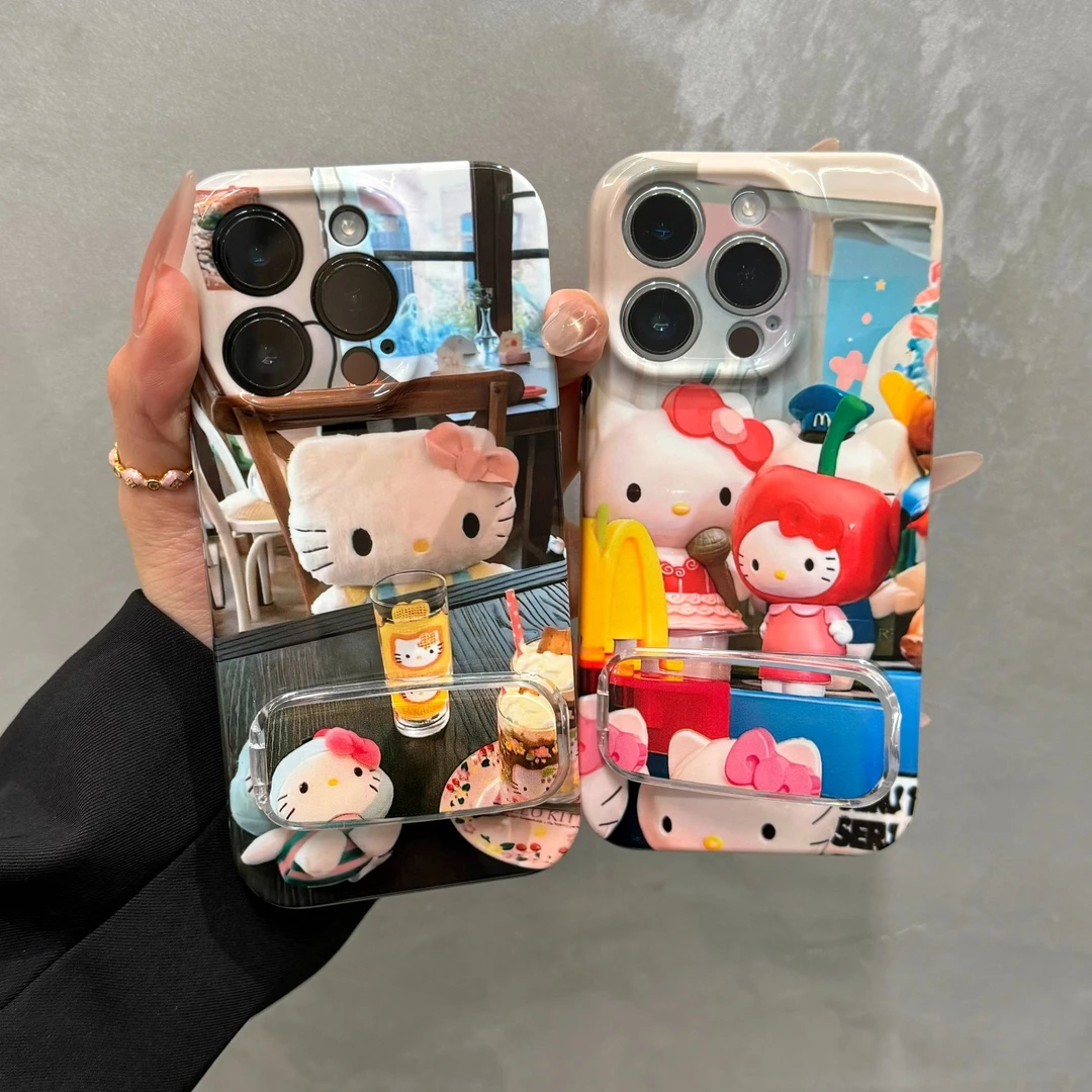 GGBond趣味凯蒂玩偶适用iPhone16菲林手机壳华为vivo小米oppo支架