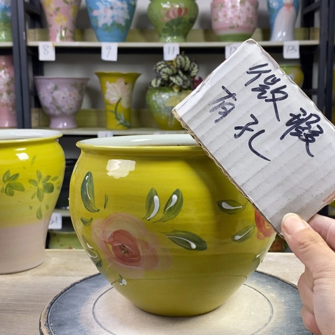 景德镇手工手绘陶瓷花盆