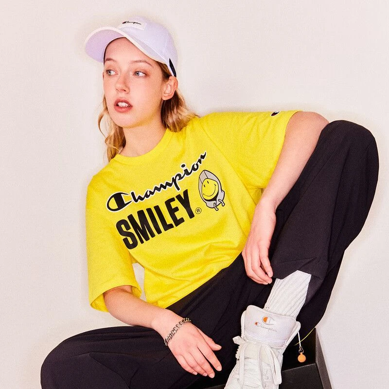 ChampionChampion笑脸联名冠军经典半袖文化衫情侣短袖t恤男女