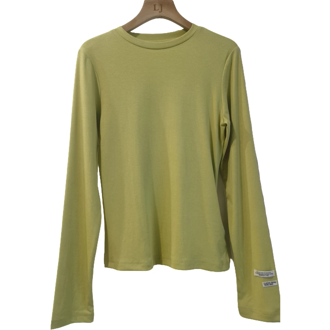 韩版春款天丝百搭圆领打底T恤（价格已开）