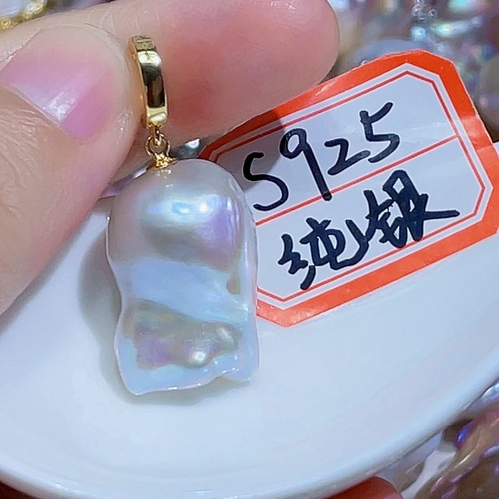 淡水珍珠银S925镶嵌颈饰