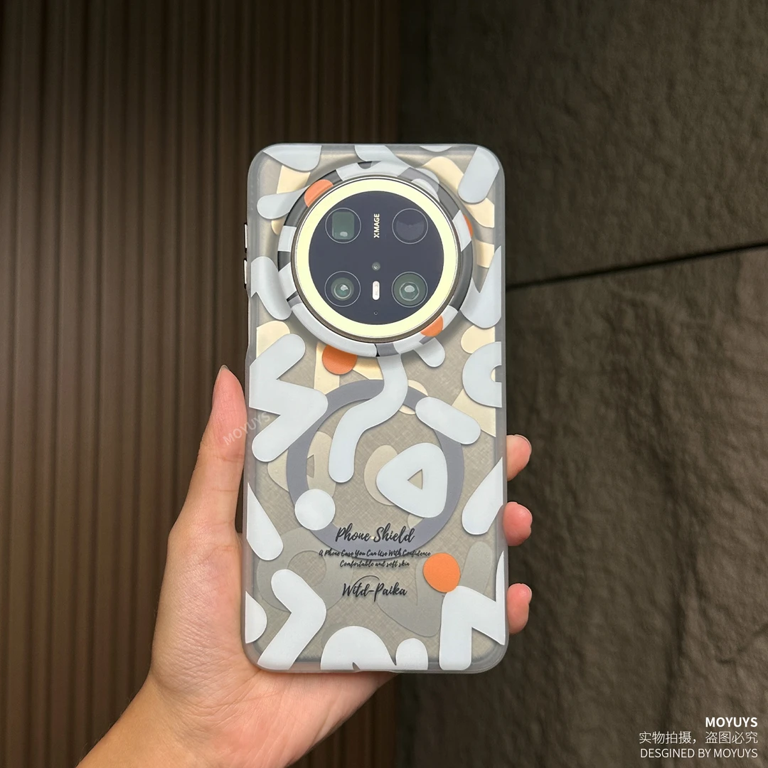 适用华为mate70手机壳mate60pro创意涂鸦mt60/70pro+磁吸磨砂肤感