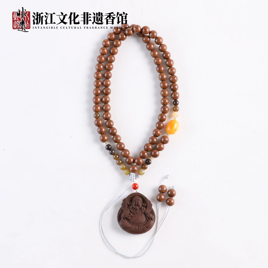 【非遗药香】药香珠 财入我家 窖藏百年苏合8mm脖挂 ZJ0362