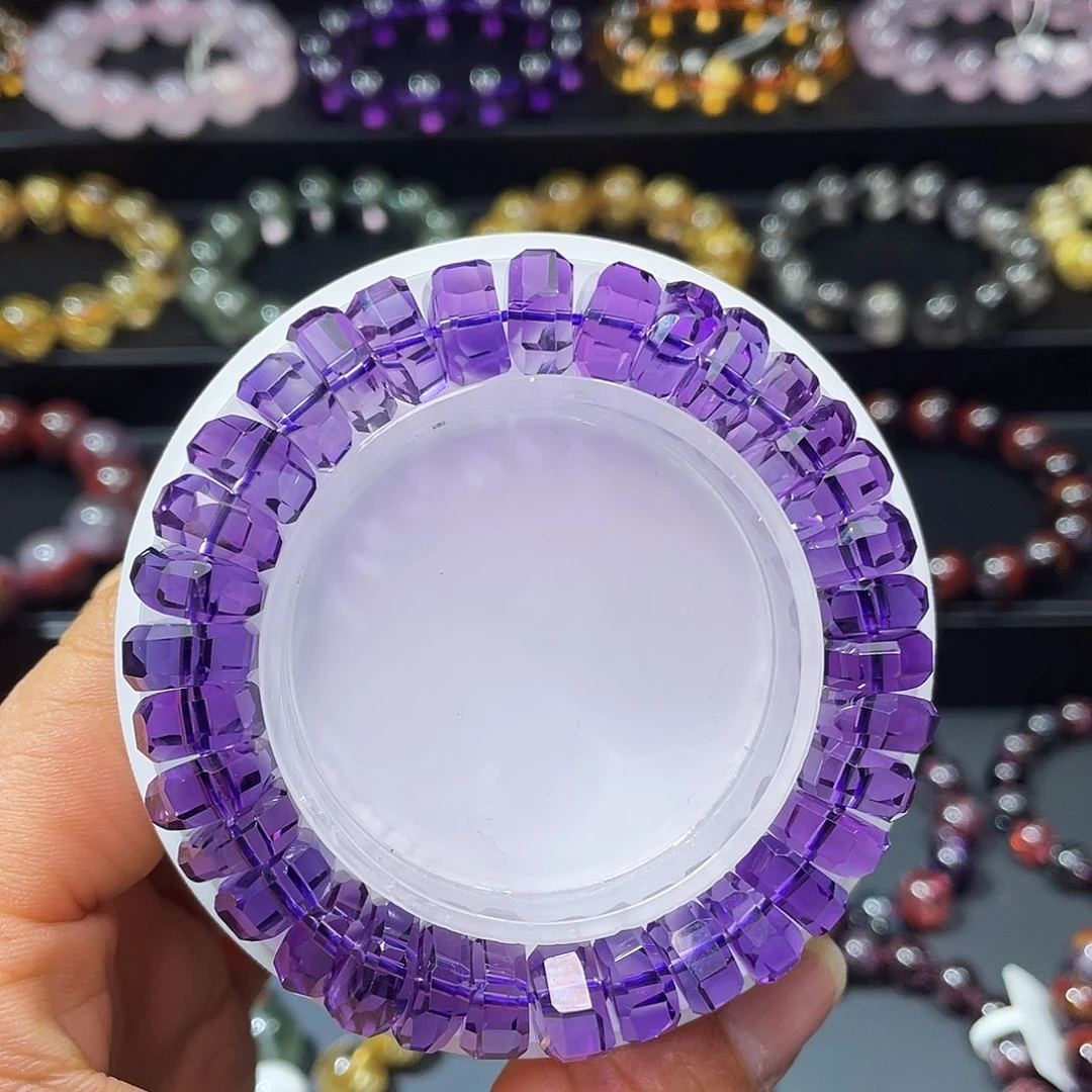 水晶未镶嵌手链巴西紫水晶