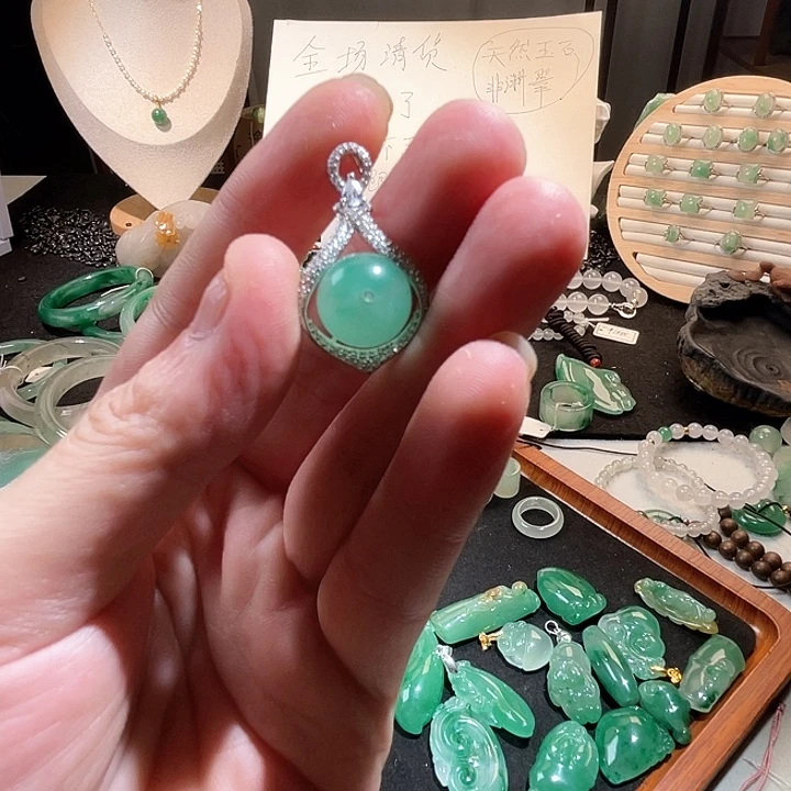 吊坠(不含链)银S925镶嵌石英质玉