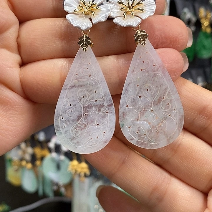 翡翠未镶嵌耳饰翡翠