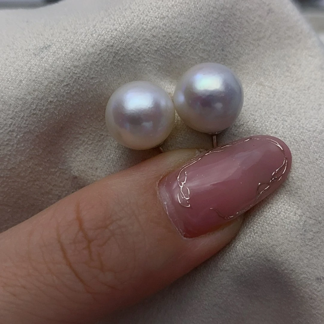 【闪购商品】淡水珍珠耳饰银S925镶嵌11-12mm