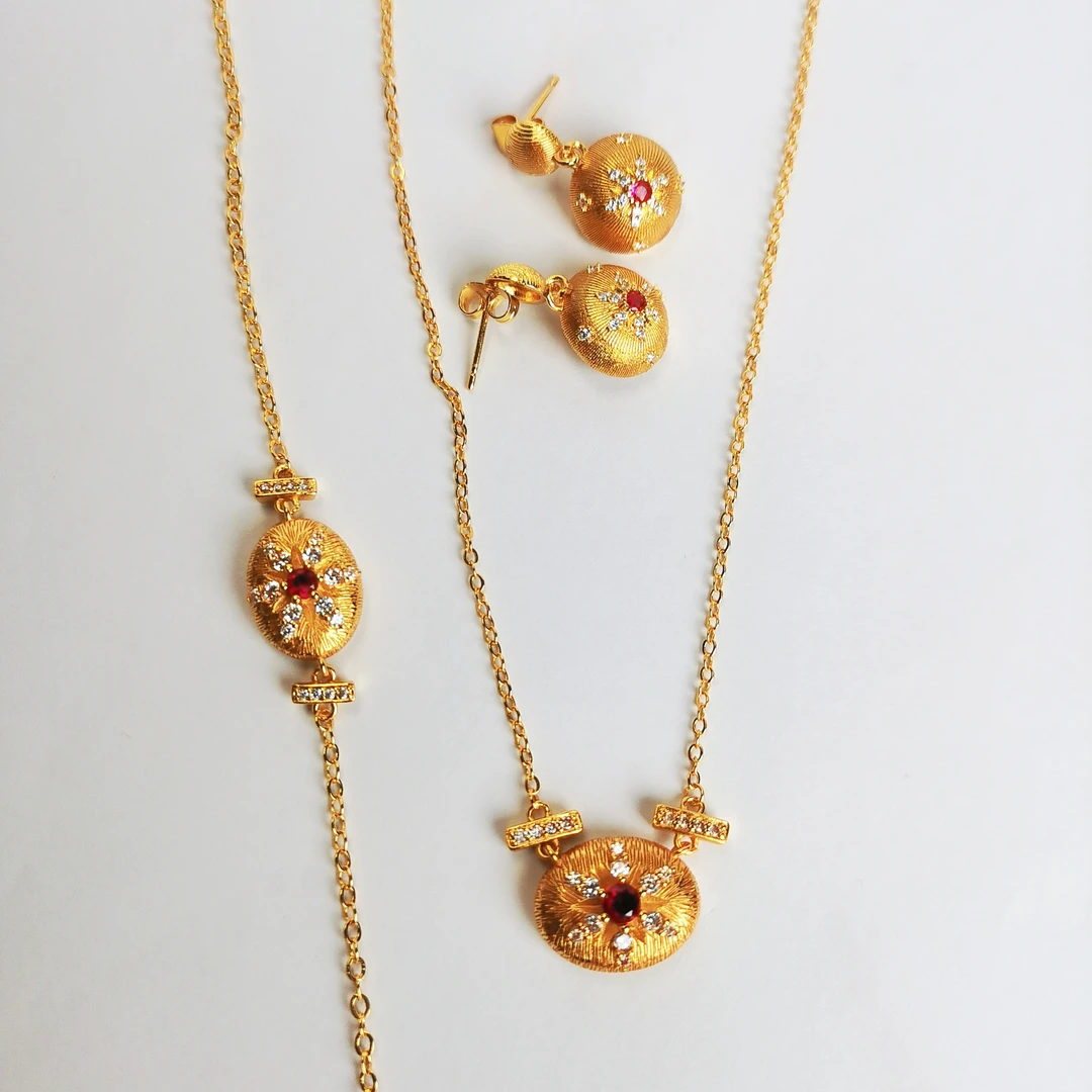 首饰项链耳环戒指三件套大众休闲优雅0011