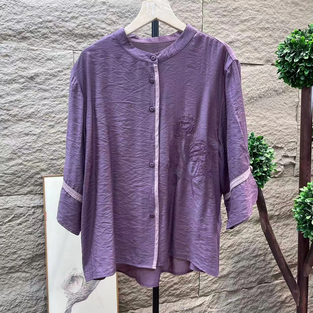 12599新款夏季休闲减龄优雅文艺衬衫