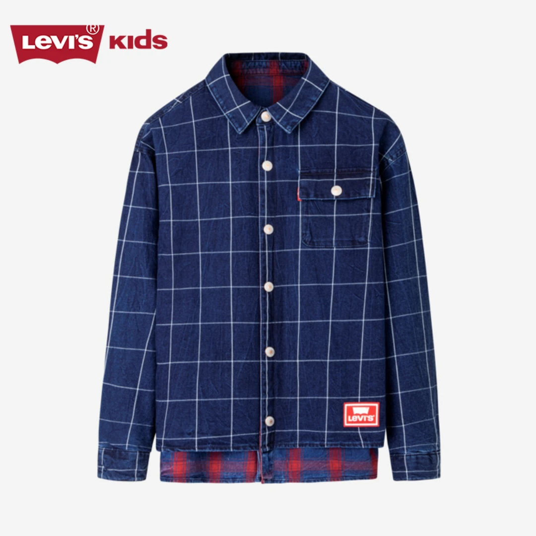 Levi's儿童童装蓝色牛仔夹克外套衬衫K567