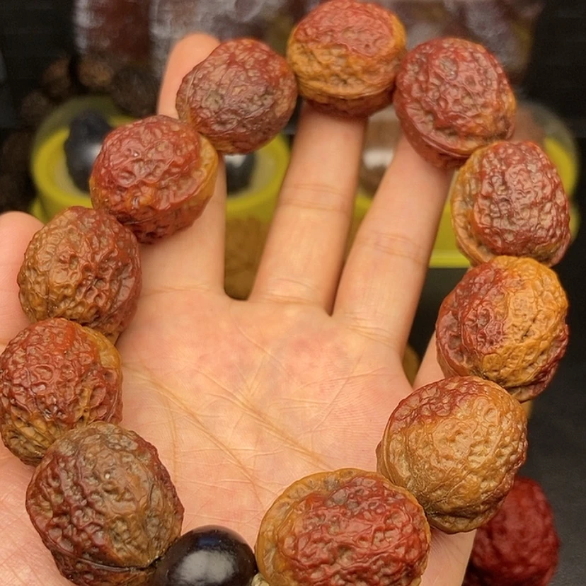 【闪购商品】文玩核桃把件七彩鱼子纹手串