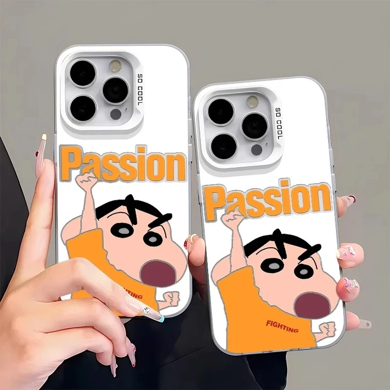 彩银壳蜡笔小新适用苹果16华为oppo小米15vivo荣耀oppo红米iphone