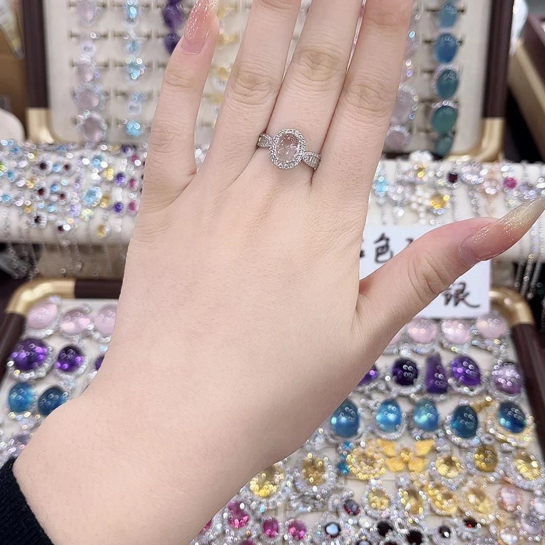 戒指黄晶银S925镶嵌