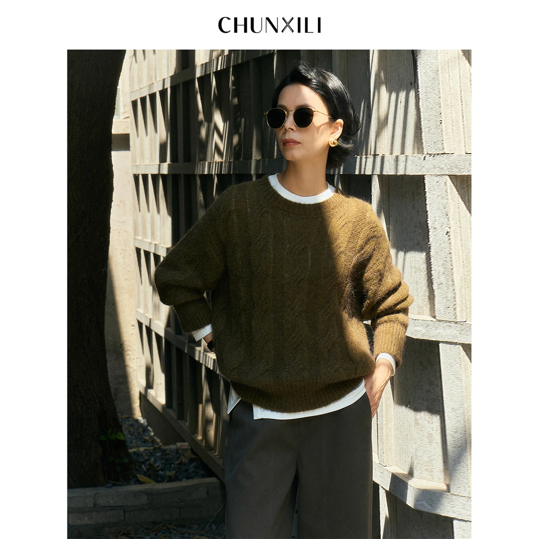 CHUNXILI/春熙里  秋冬宽松保暖纯色毛衣D04M53068