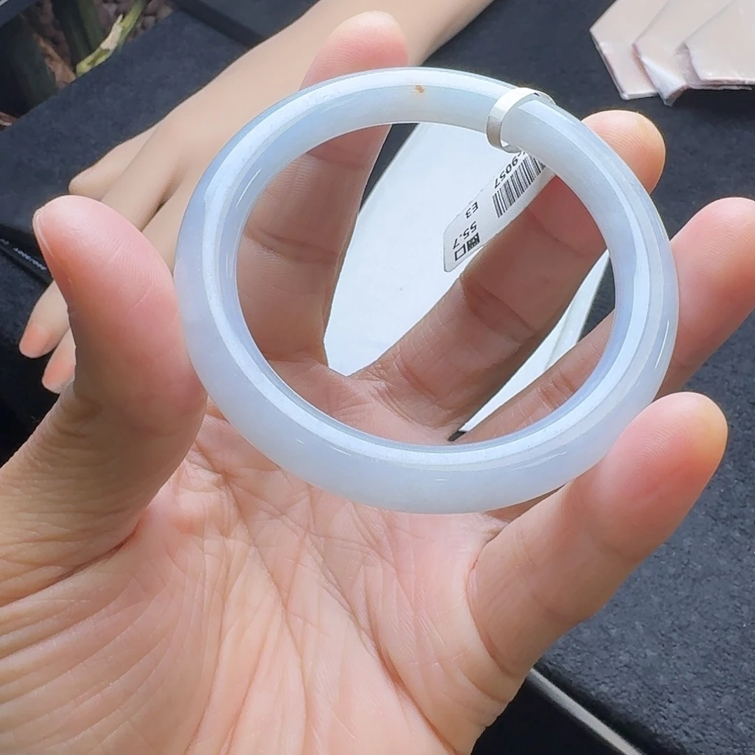 翡翠未镶嵌手镯56圆条，4