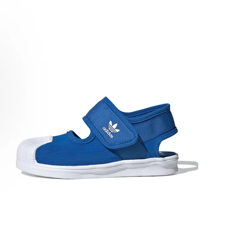 阿迪达斯FV7588三叶草夏凉鞋男女小童包头童鞋软底沙滩鞋EF7415