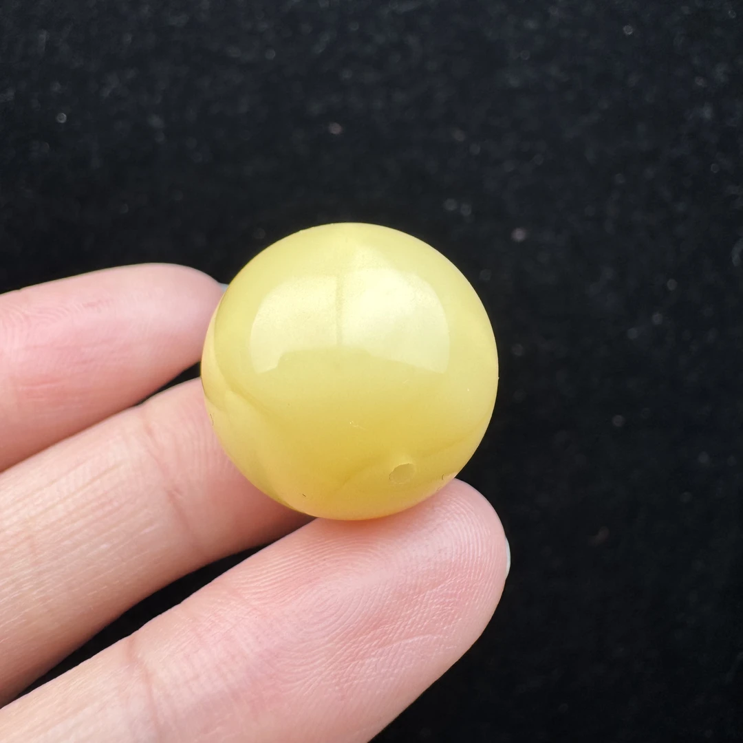 A1836天然俄料蜜蜡单珠19.4mm 支持鉴定 假一罚四