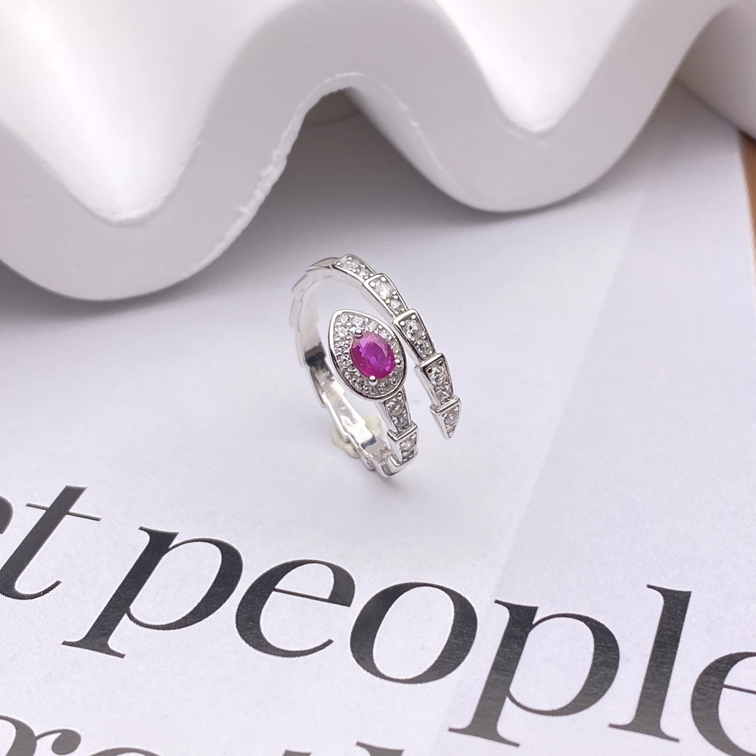 【小北严选】S925银镶嵌天然红宝石戒指25-WH252X9【 尺寸约3*3mm】