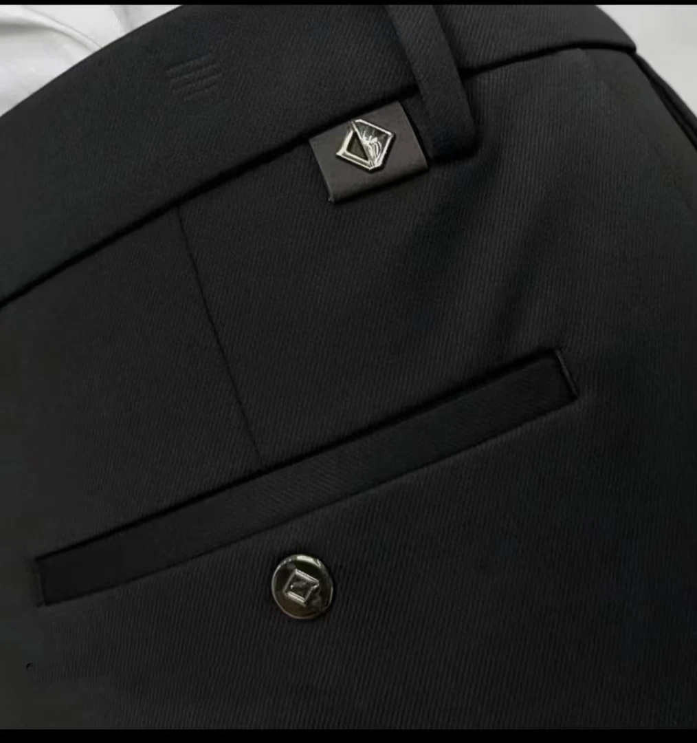 8042纯色加厚保暖新款潮流时尚百搭冬季男士小脚弹力修身休闲西裤