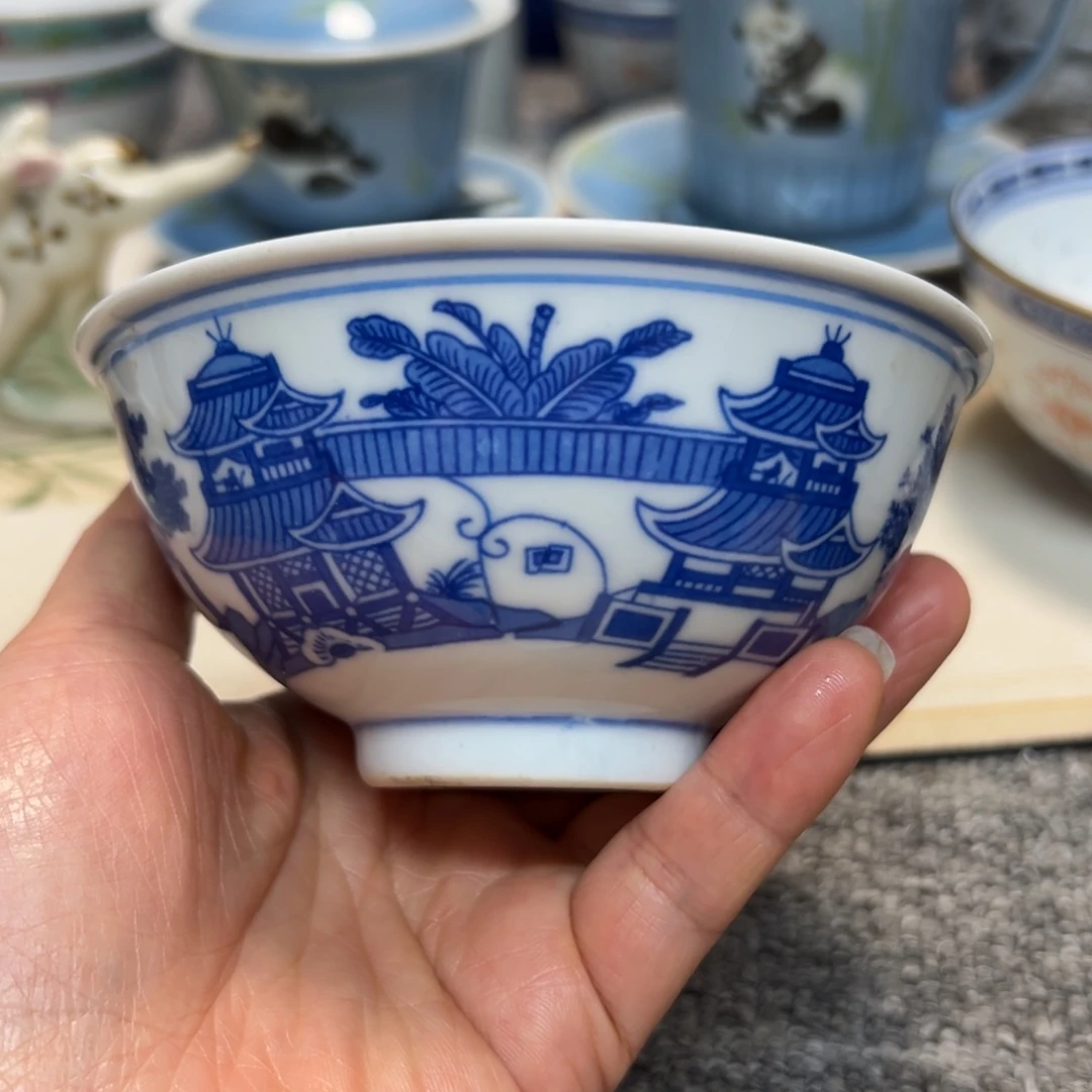 碗景德镇陶瓷青花碗11.5公分