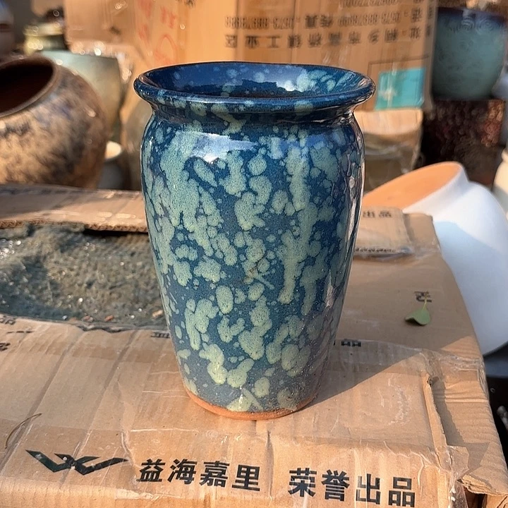 紫砂茶碗蓝口径12高度18