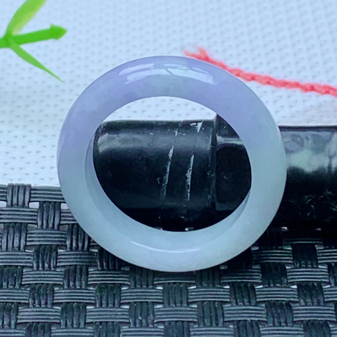 缅甸天然A货翡翠  紫罗兰素面玉戒圈戒指 内径20 mm 编号1563