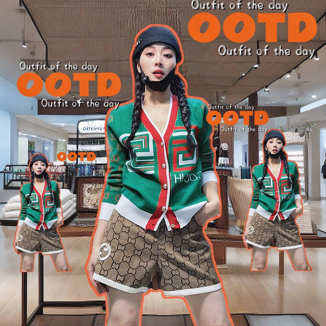 1228字母小香风毛衣开衫女士秋季撞色提花显瘦针织衫上衣