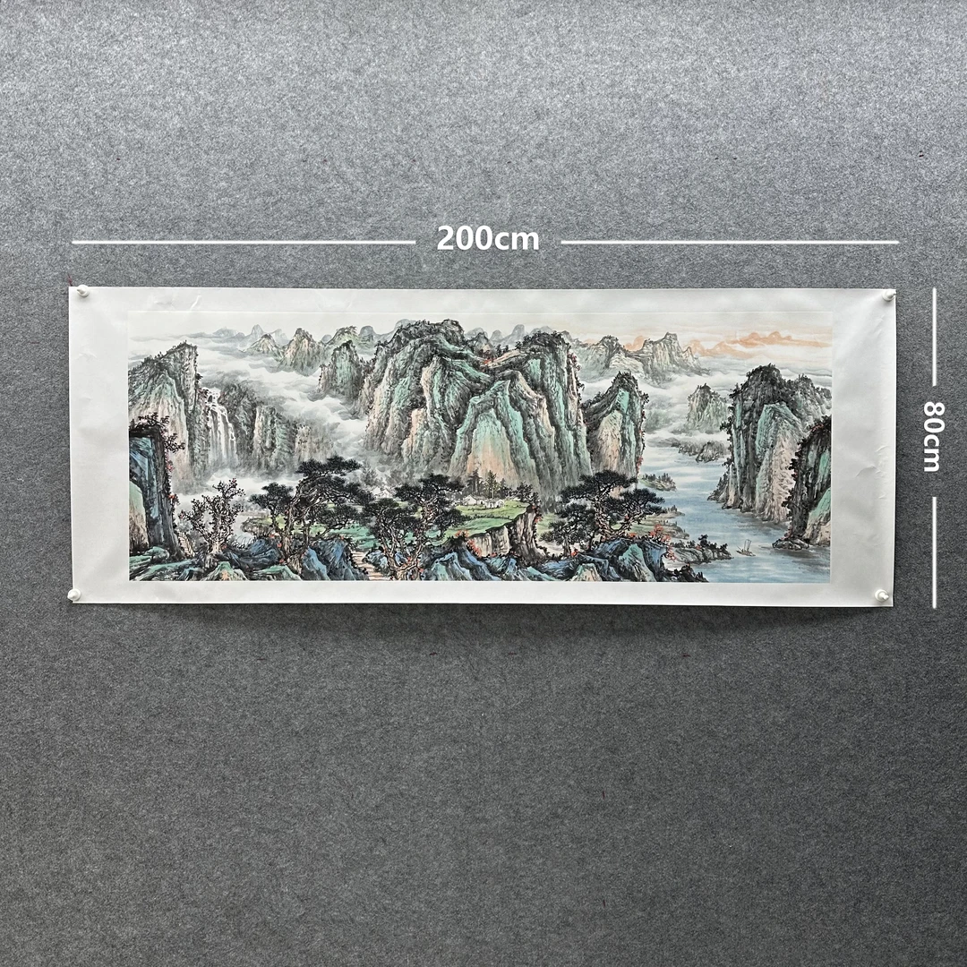 【山水画】张恒禄200*80cm手绘礼盒作品（14）