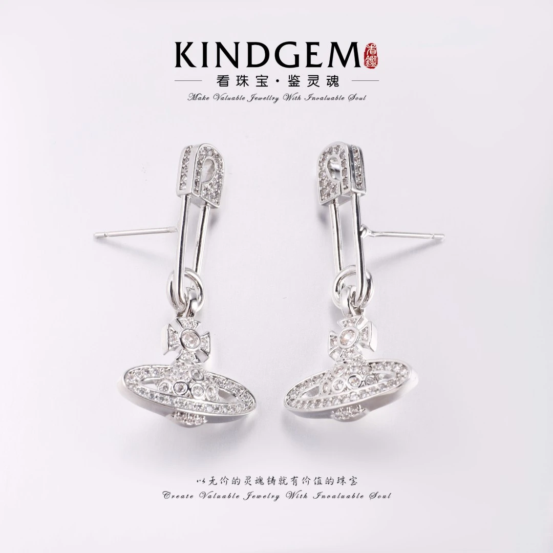 铜合金锆石耳饰 气质轻奢百搭时尚耳环 C-33458