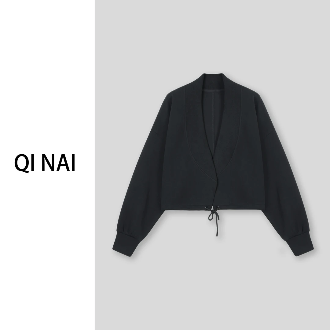 七奈推荐 【循梦】设计感宽松显瘦下摆抽绳外套上衣QN11539