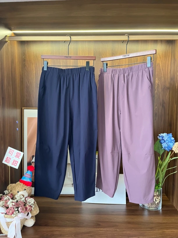 25218夏季宽松休闲九分裤速冰凉感冰丝速干透气百搭