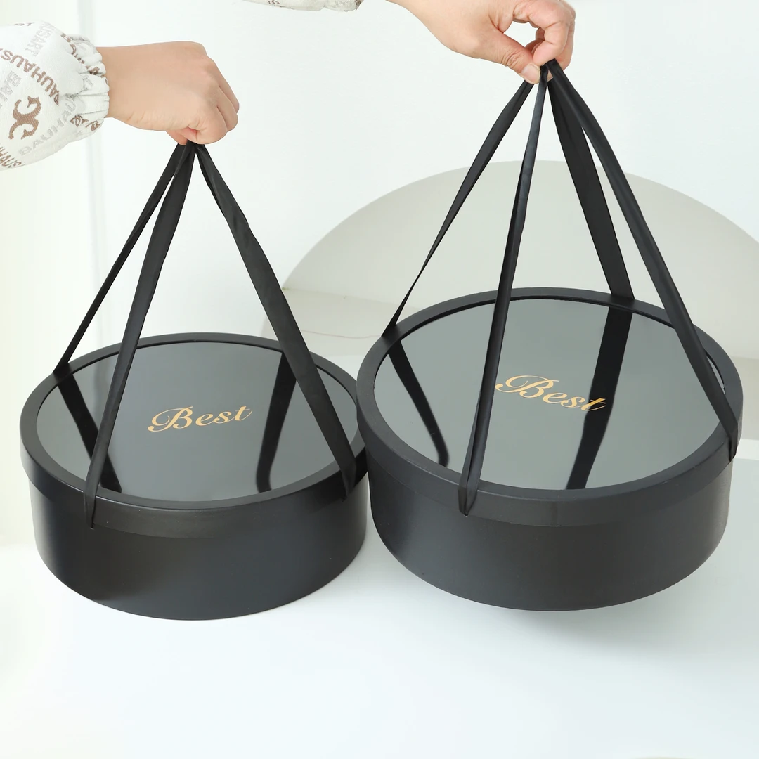 【星语】鲜花水果礼盒包装盒花盒空盒插花盒心形圆形pvc透明手提盒