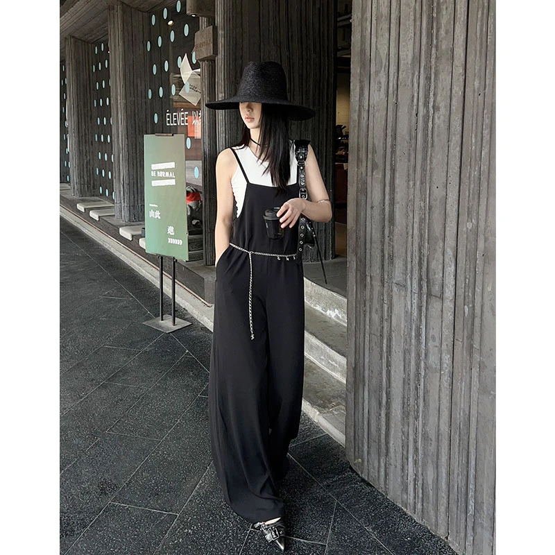 美洋MEIYANG【商场同款】 垂垂连体裤 消光防透_宽松直筒背带裤