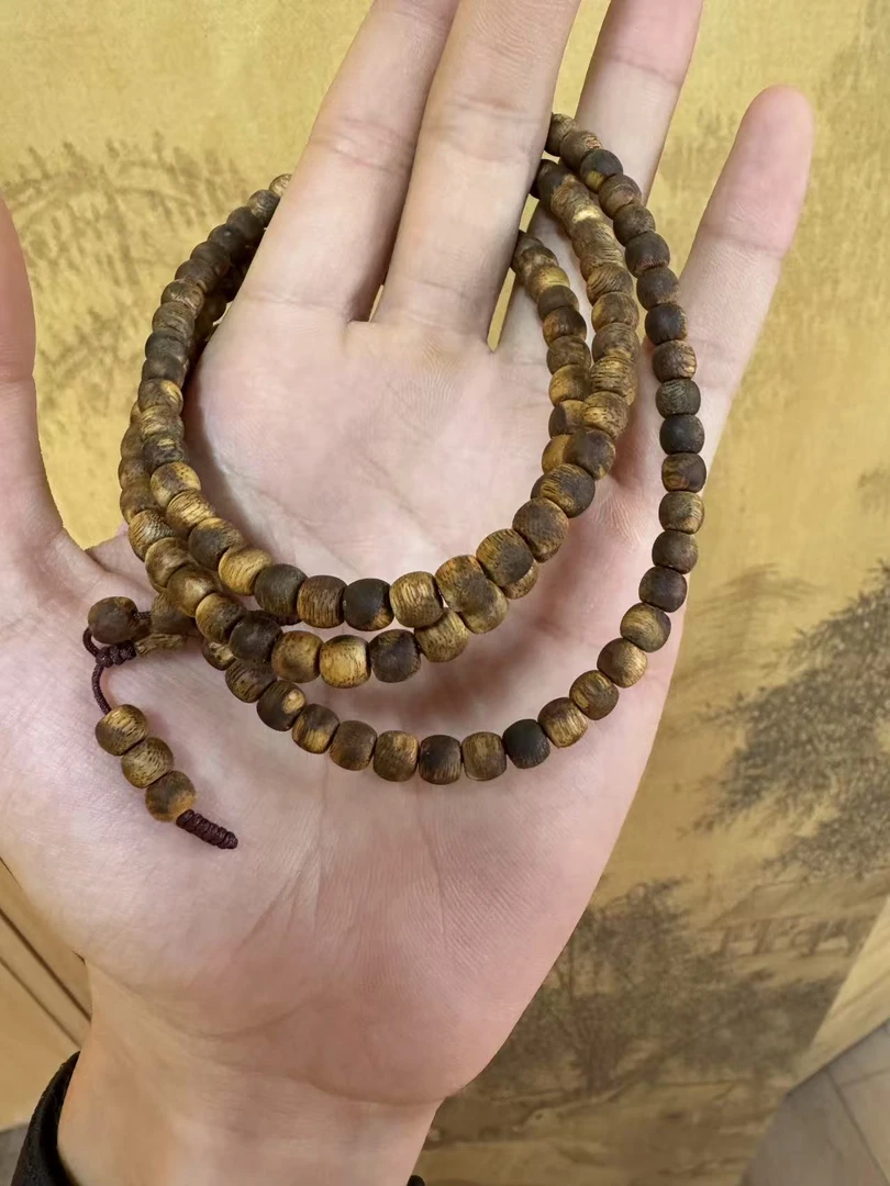 沉香【央博专享】老杨古董香沉香鼓珠0.6多圈