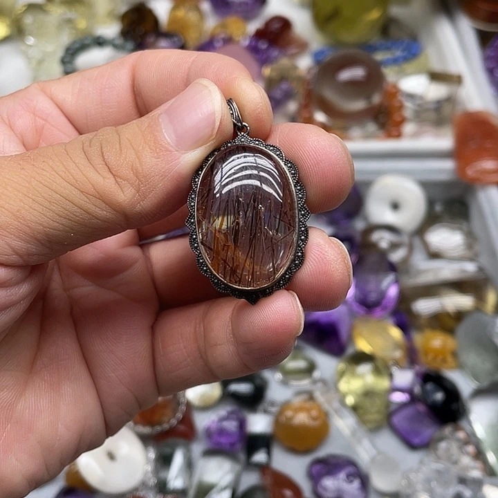 银S925镶嵌颈饰水晶中***进金超