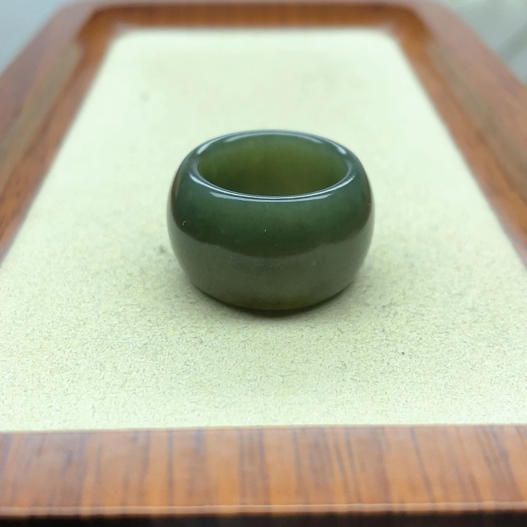 未镶嵌戒指和田玉125切末蓝带糖大宽胎16.5号