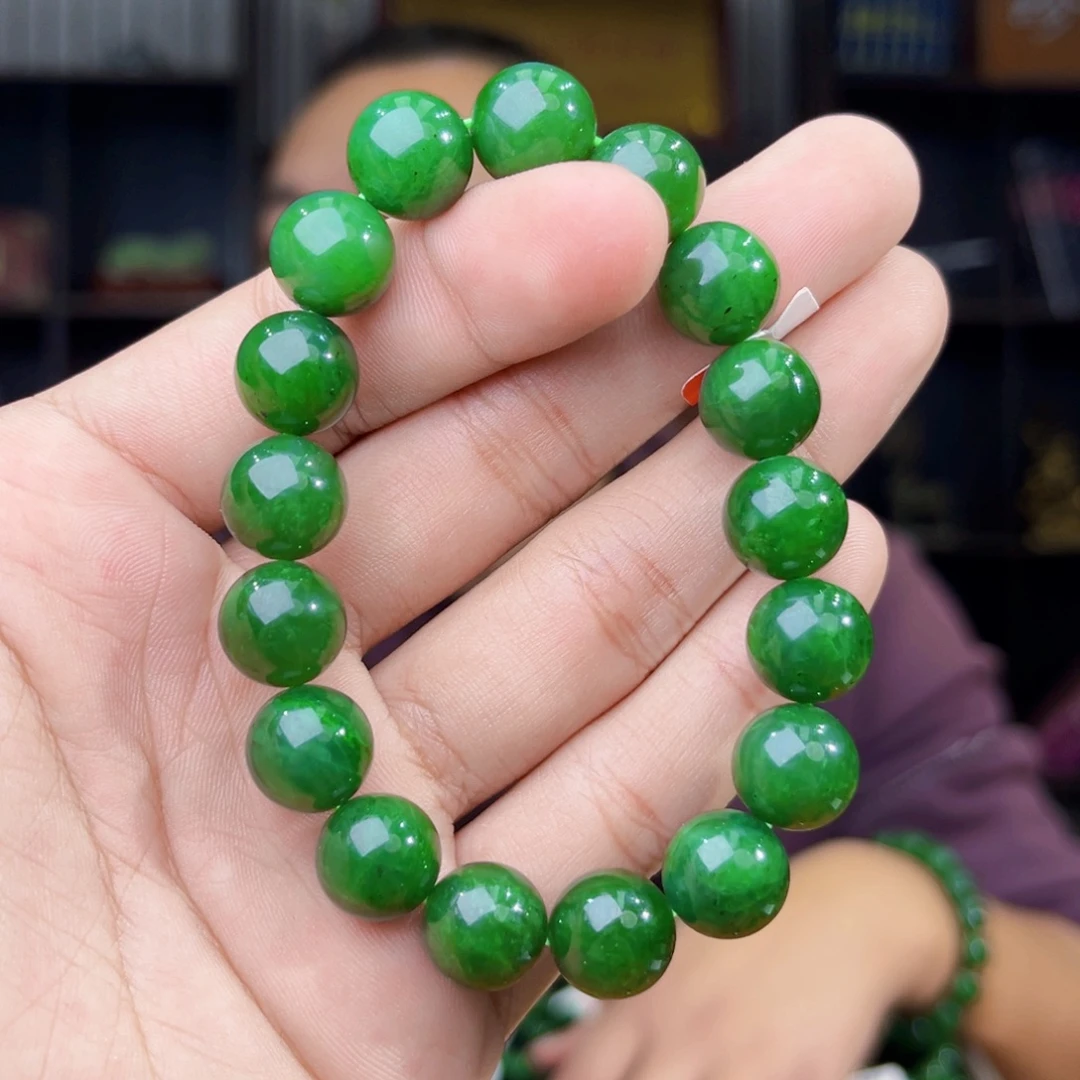 和田玉未镶嵌手串天然和田玉俄罗斯五号矿碧玉料卡12