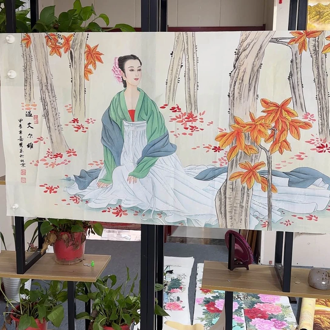 国画用****冰尺寸70X138手绘作品