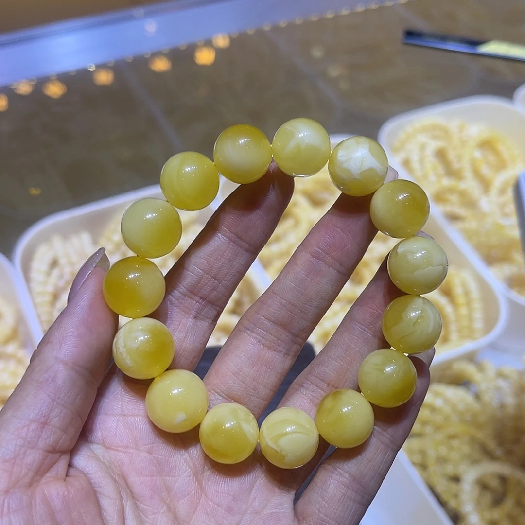 琥珀未镶嵌手链蜜蜡手串14