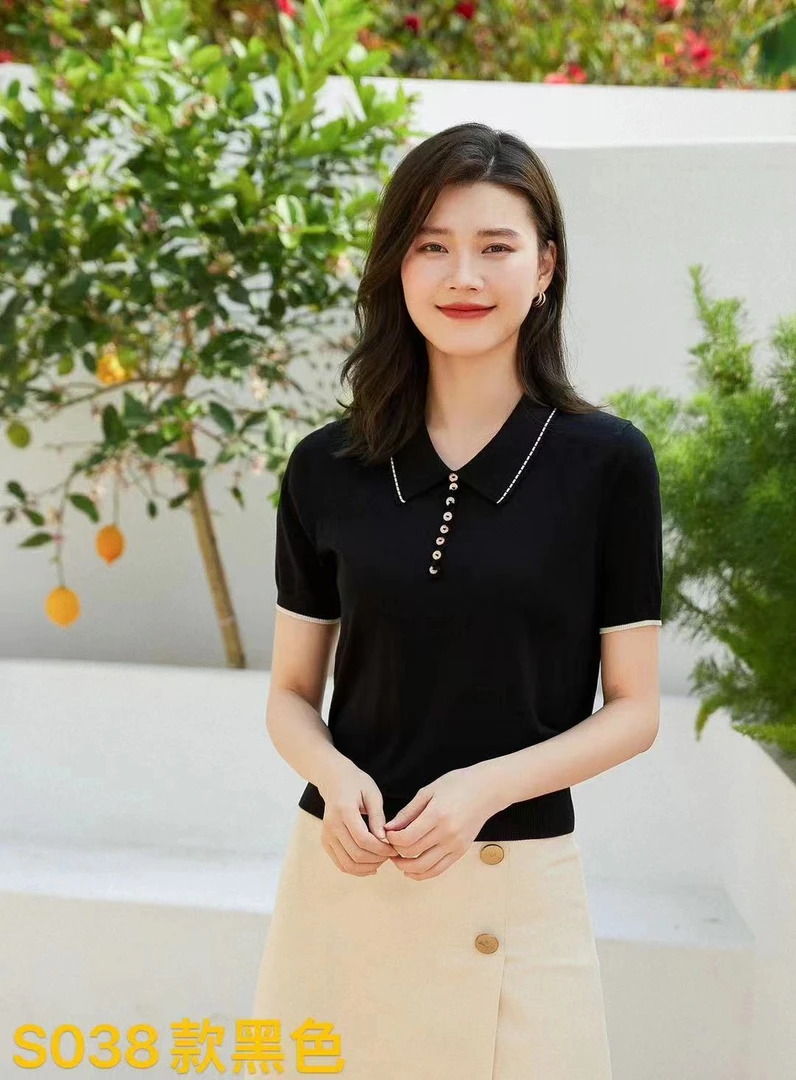 翻领天丝小衫038
