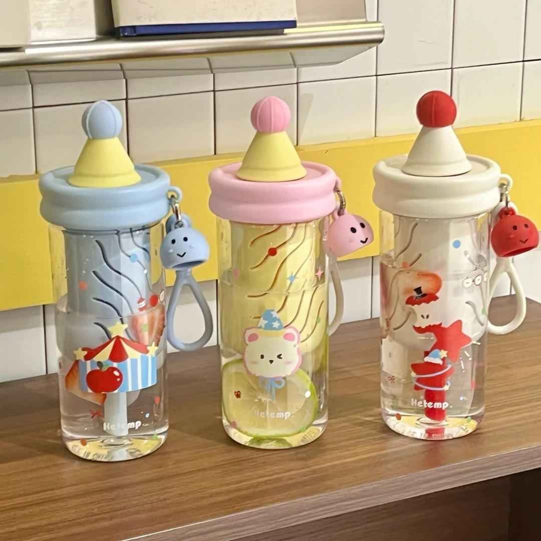 恒度小帽高颜值大容量茶水分离tritan水杯女生学生党塑料吸管杯子