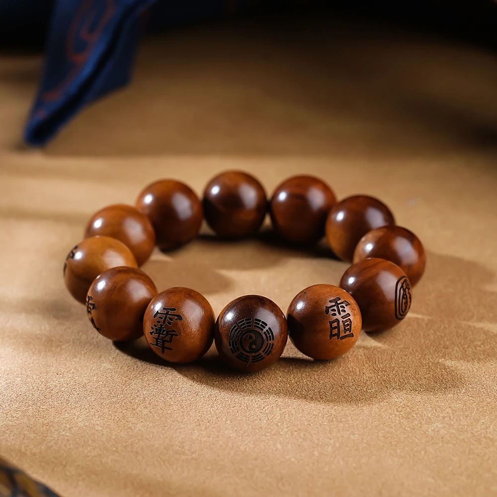 雷 枣木刻字手串20mm （备注）-102492