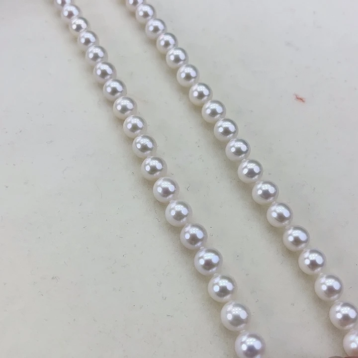 淡水珍珠颈饰银S925镶嵌卡7-8极光炫彩