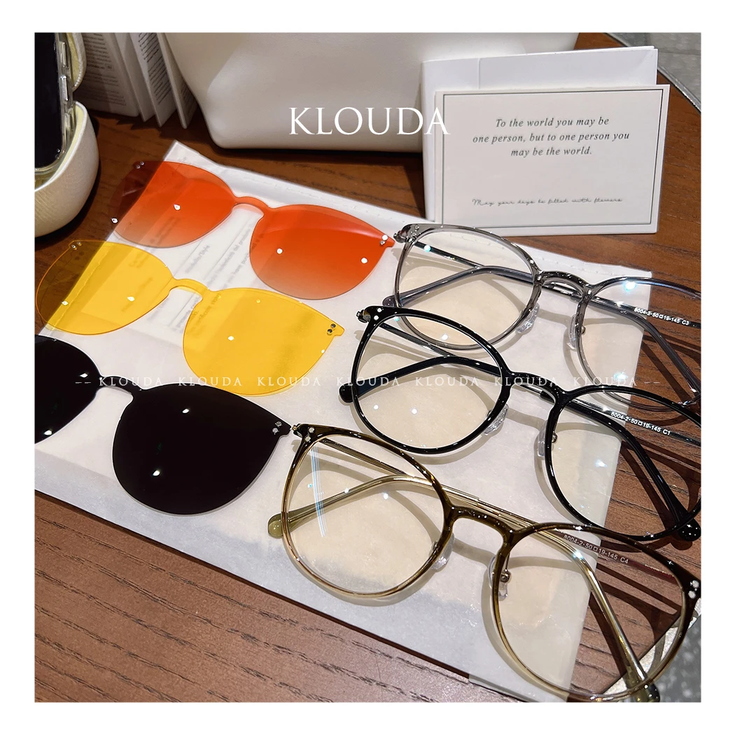 Klouda一镜多用磁吸套镜防蓝光夏日韩版时尚网红超轻大框ins潮流