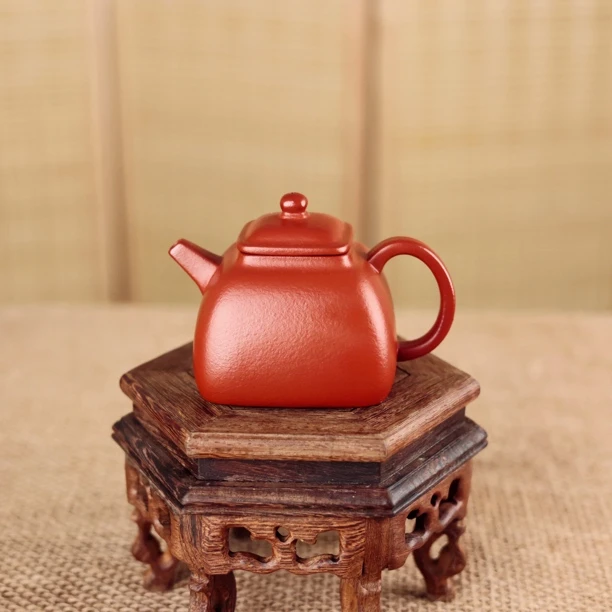 精品紫砂壶纯全手工名家正宗四方坦然壶朱泥小泡茶壶单壶家用功夫