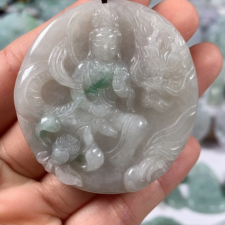 颈饰未镶嵌翡翠玉龙观音福利