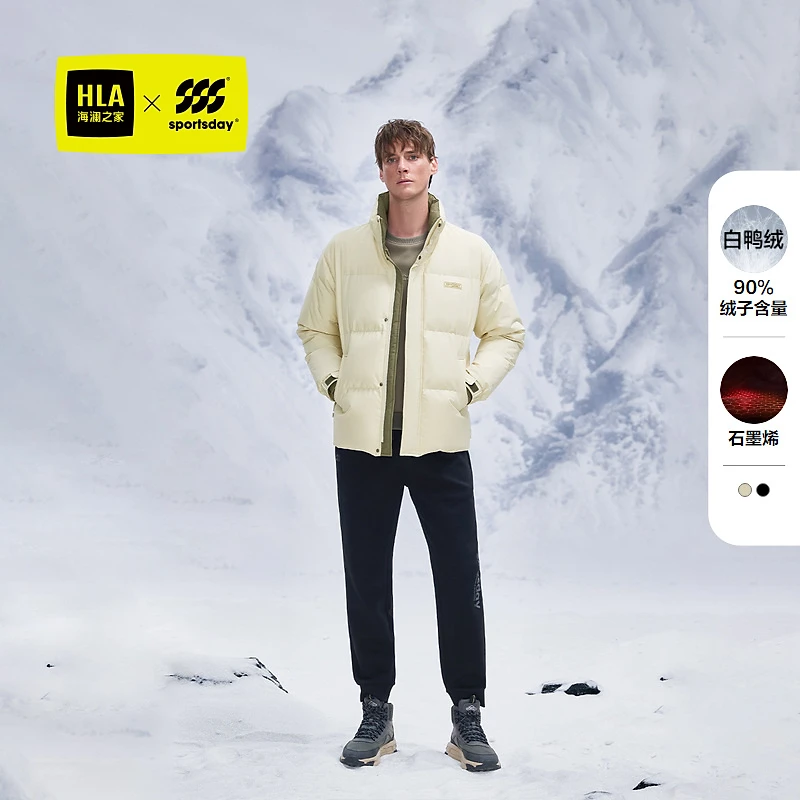 【马术运动sportsday】羽绒服男秋季24新款鸭绒保暖立领外套男
