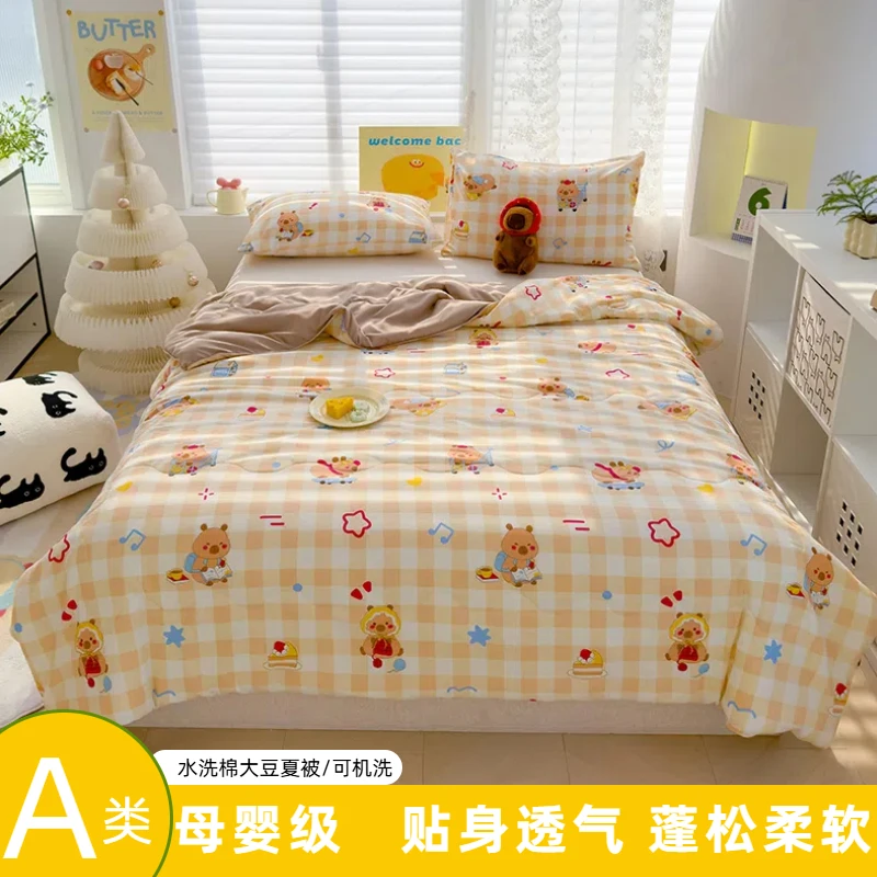 【耀选专属】A类母婴级皱皱纱印花夏凉被2025新款学生宿舍空调被