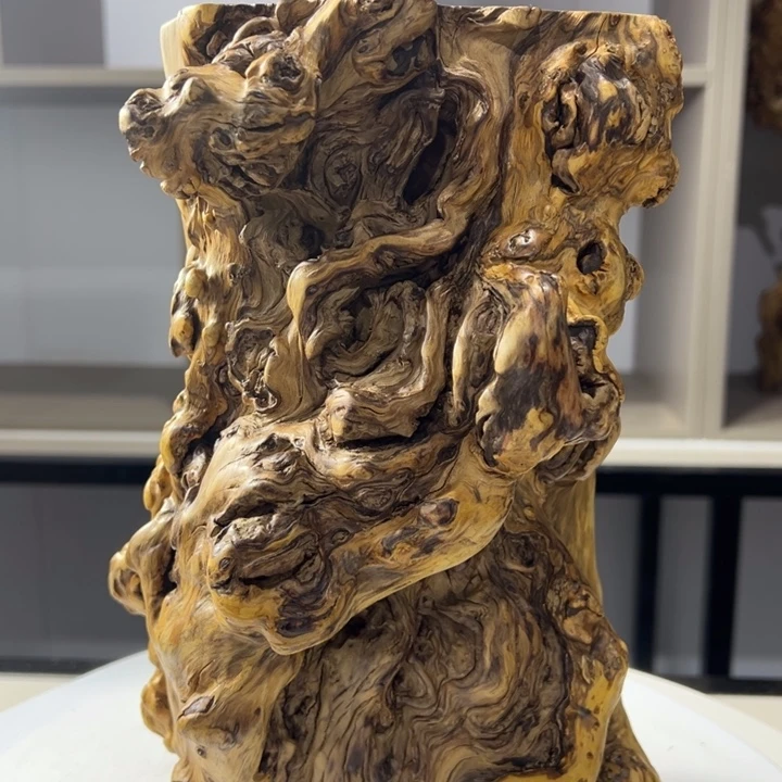 木石榴木榴疤底座花架摆件