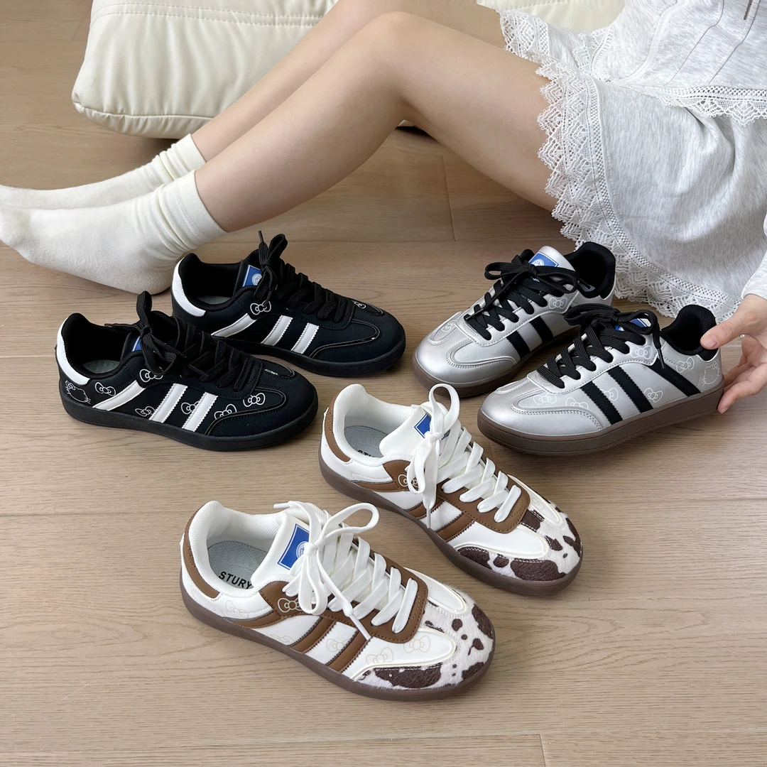 学院风复古秋季薄底德训鞋女ins潮小众百搭运动休闲板鞋2025新款